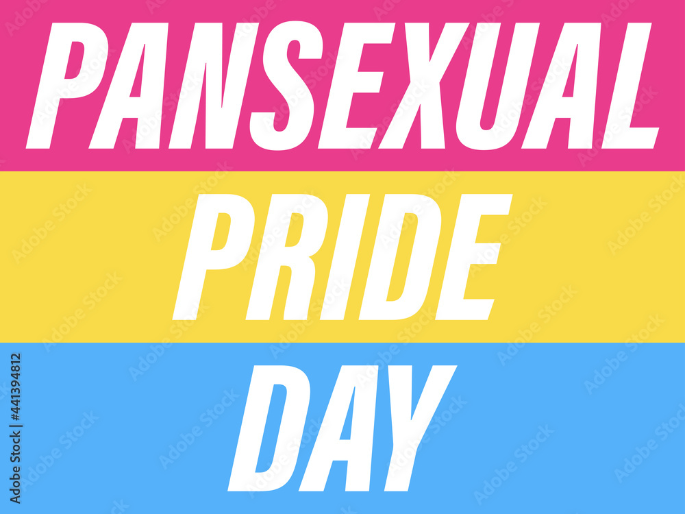 Pansexual pride day. Pansexual flag. Romantic attraction symbol. LGBT sexual minorities. Design for banner and  poster. Vector illustration