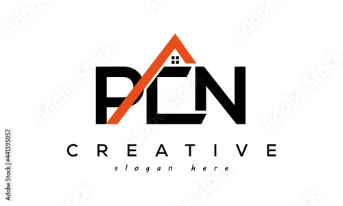 initial PCN letters real estate construction logo vector 