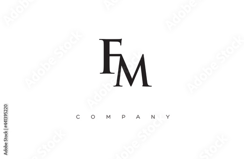 Initial FM logo design vector