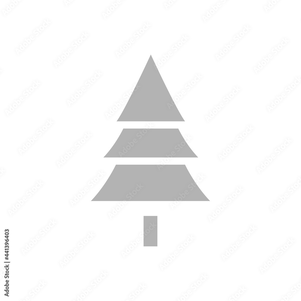 Christmas tree icon on a white background, vector illustration