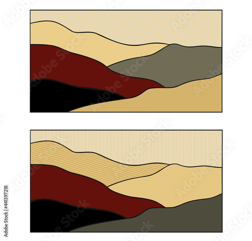 vineyard vector illustration rural landscape