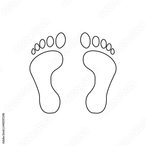 human footprint icon on a white background, vector illustration