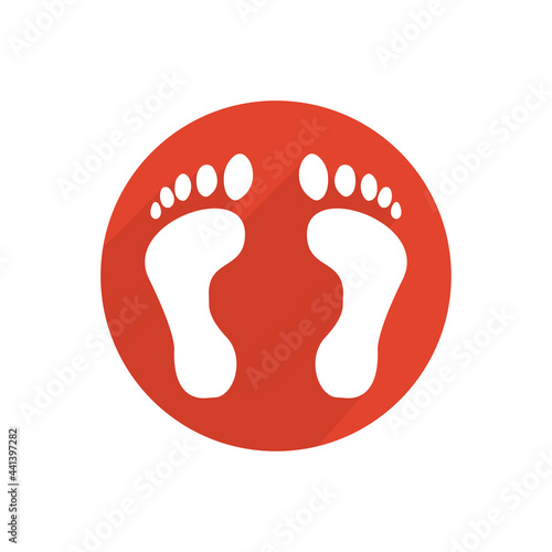 human footprint icon on a white background, vector illustration