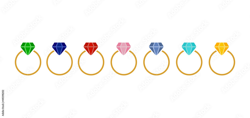 diamond ring icon on a white background, vector illustration