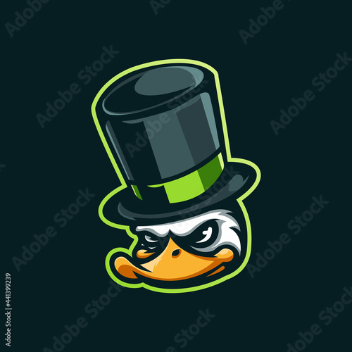 duck magician mascot logo
