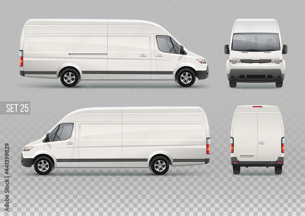 Vector Corporate Van realistic mockup template for Branding and Company ...
