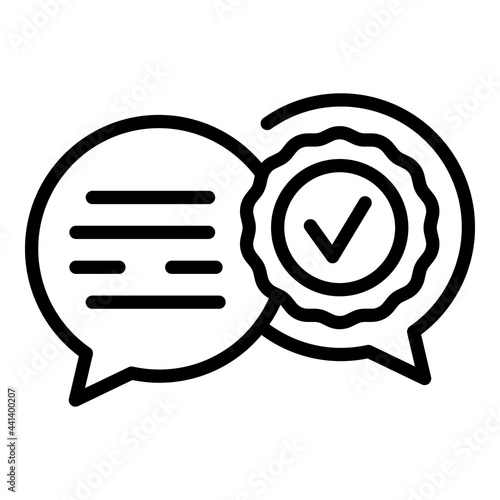 Regulated products chat icon. Outline Regulated products chat vector icon for web design isolated on white background