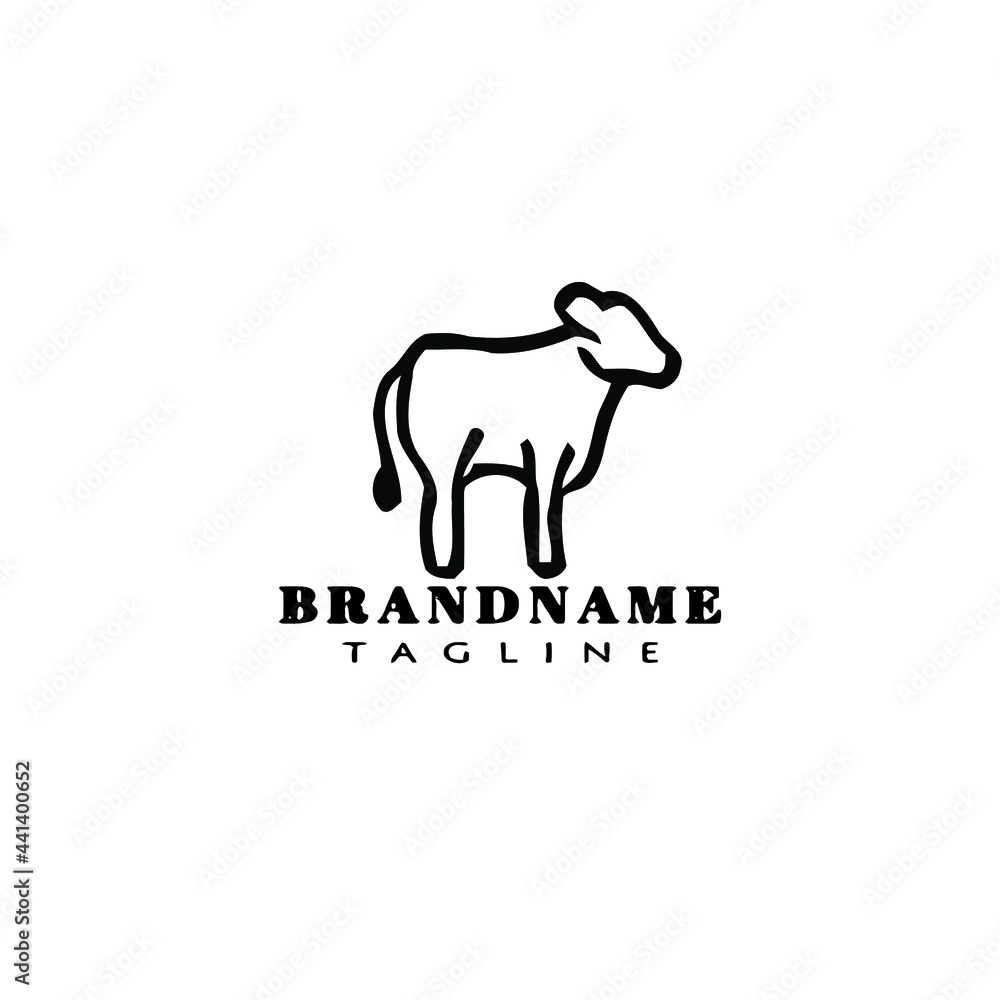 cow logo design template icon vector simple