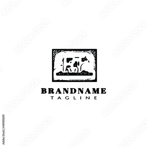 cow logo design template icon vector illustration
