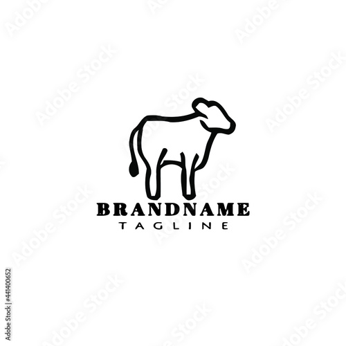 cow logo design template icon vector simple
