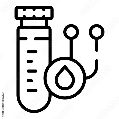 Regulated products quality test tube icon. Outline Regulated products quality test tube vector icon for web design isolated on white background