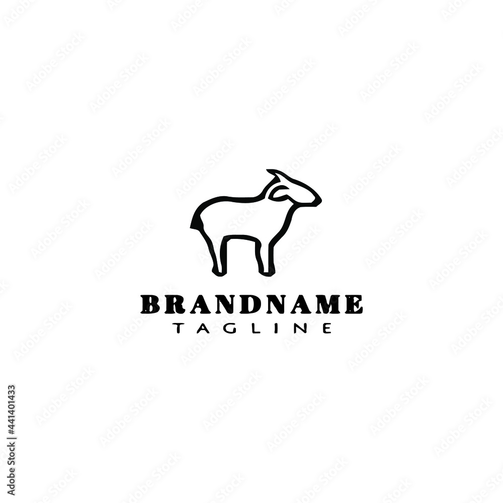 cute goat logo icon design vector vector