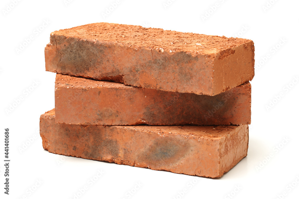 red brick isolated on white background red brick isolated on white background