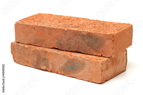 red brick isolated on white background 