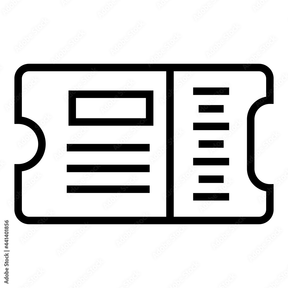 Subway ticket paper icon. Outline Subway ticket paper vector icon for web design isolated on white background Subway ticket paper icon. Outline Subway ticket paper vector icon for web design isolated on white background