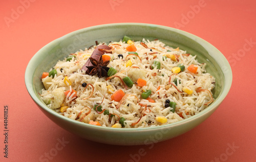 vegetable pulao ,Indian Vegetable Pulav or Biryani made using Basmati Rice