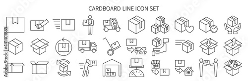 Cardboard related icon set