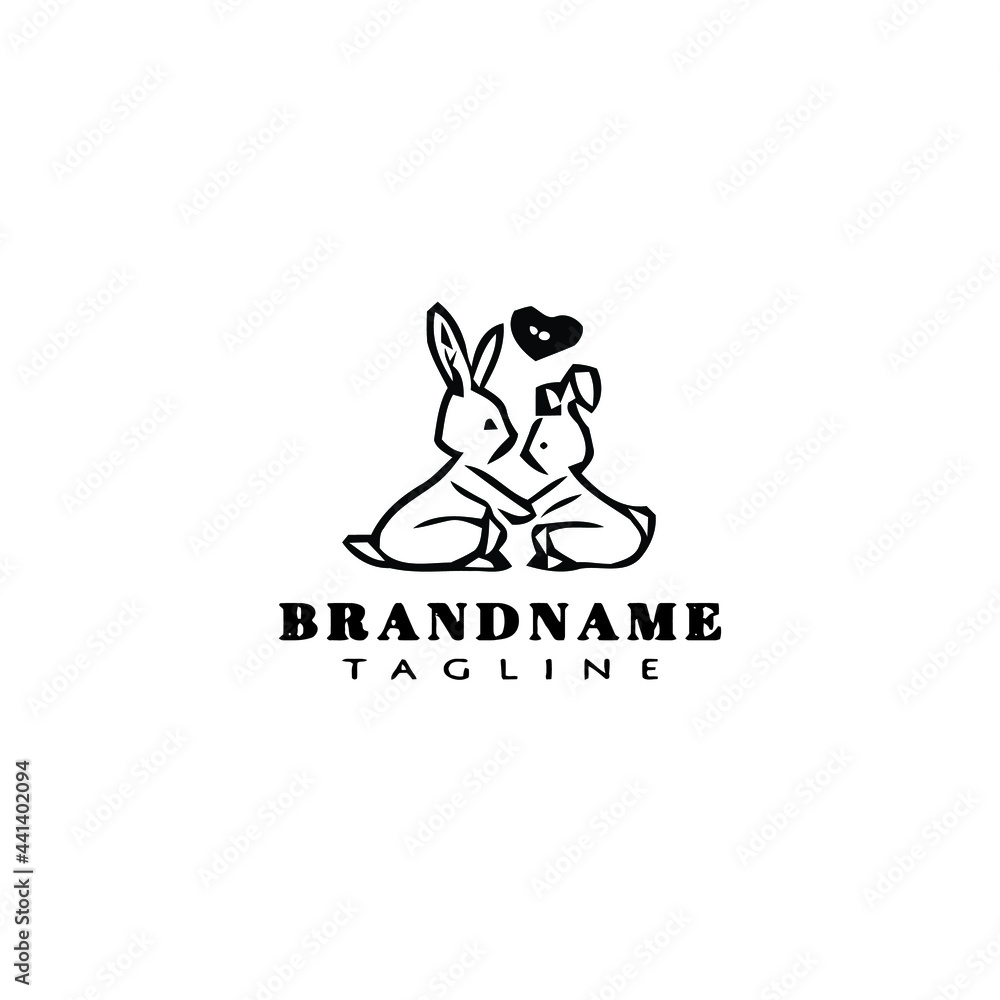 cute rabbit logo cartoon icon vector