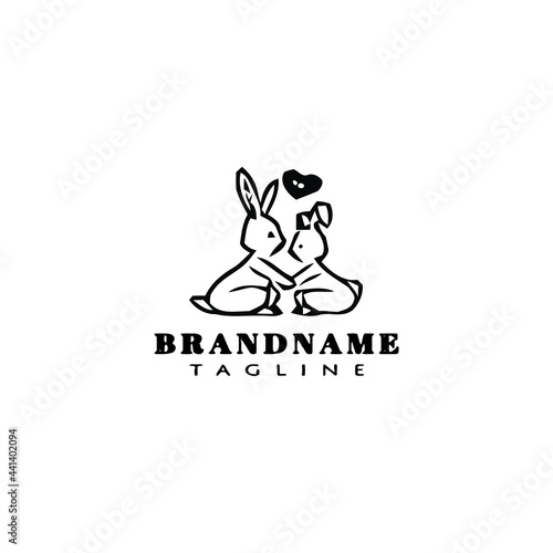 cute rabbit logo cartoon icon vector