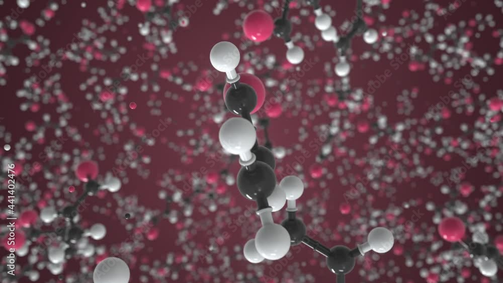 Molecule of acrolein, conceptual molecular model. Conceptual looping 3d animation Molecule of acrolein, conceptual molecular model. Conceptual looping 3d animation