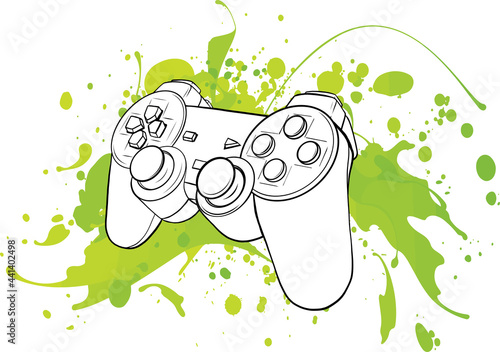 game Joypad with colored spots vector illustration