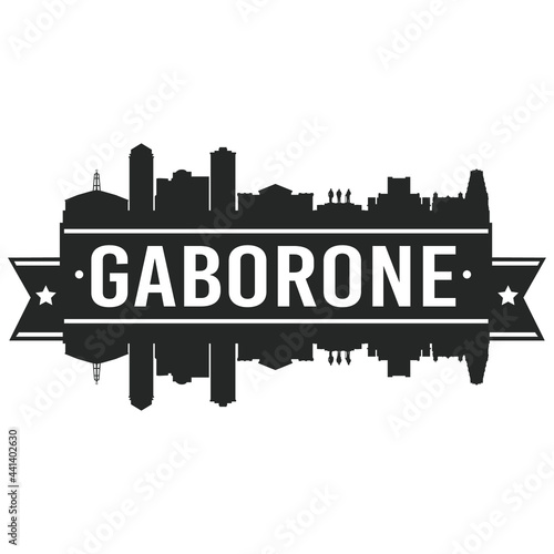 Gaborone Botswana Skyline. Banner Vector Design Silhouette Art. Cityscape Travel Monuments. photo