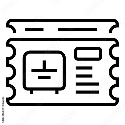 Metro carton ticket icon. Outline Metro carton ticket vector icon for web design isolated on white background