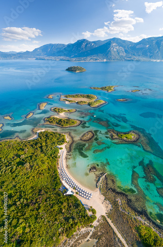 Bird's-eye view of the small Lichadonisia archipelago on the northwest side of the Greek island of Evia