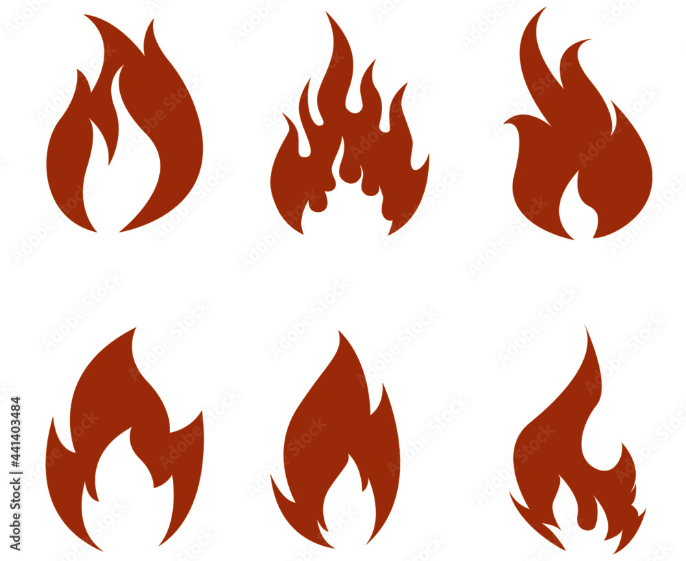 Fire torch Collection Flaming on Background illustration abstract design Fire torch Collection Flaming on Background illustration abstract design