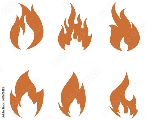 Fire torch Collection Flaming on Background illustration abstract design
