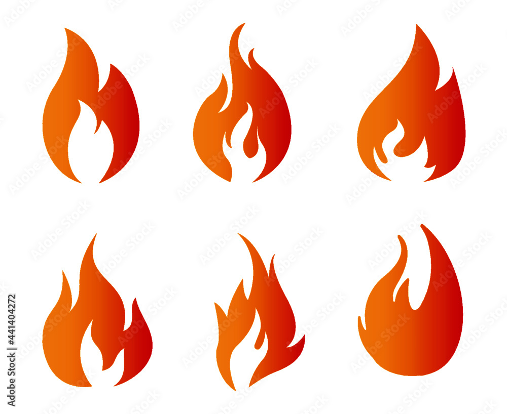 abstract Fire torch Collection design icon illustration with White Background abstract Fire torch Collection design icon illustration with White Background