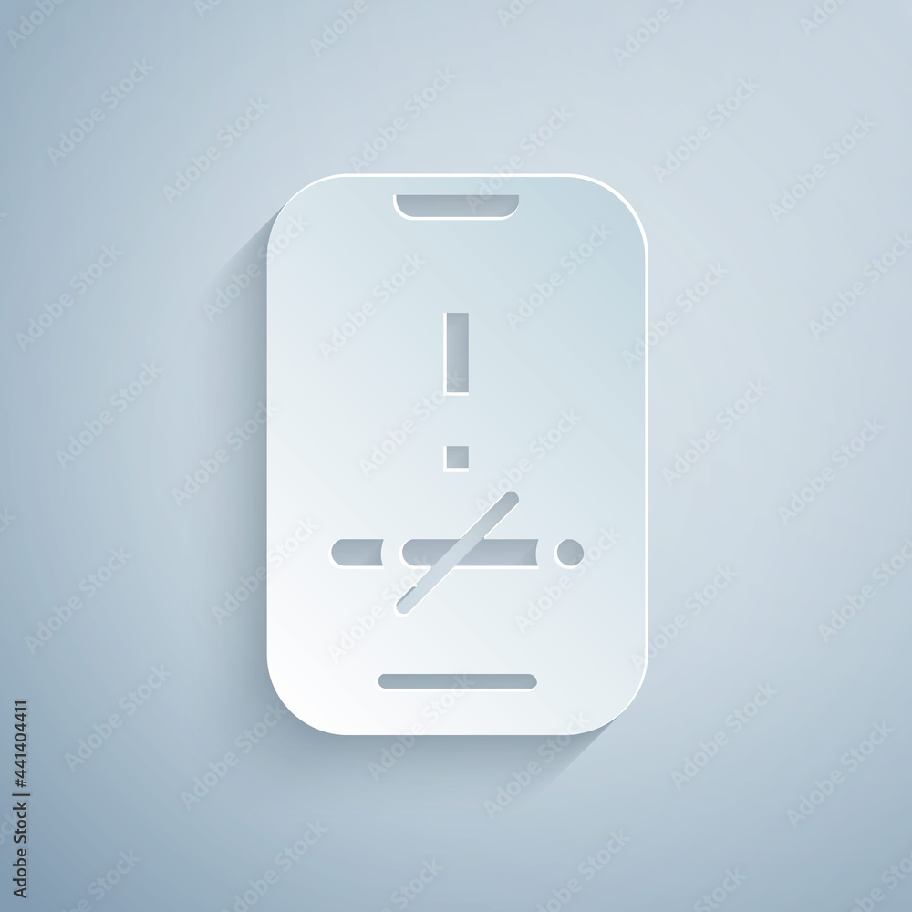 Paper cut No smoking icon isolated on grey background. Cigarette smoking prohibited sign. Paper art style. Vector Paper cut No smoking icon isolated on grey background. Cigarette smoking prohibited sign. Paper art style. Vector