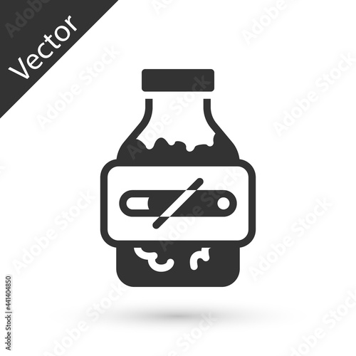Grey Nicotine gum in blister pack icon isolated on white background. Helps calm cravings and reduces anxiety caused by quitting smoking. Vector
