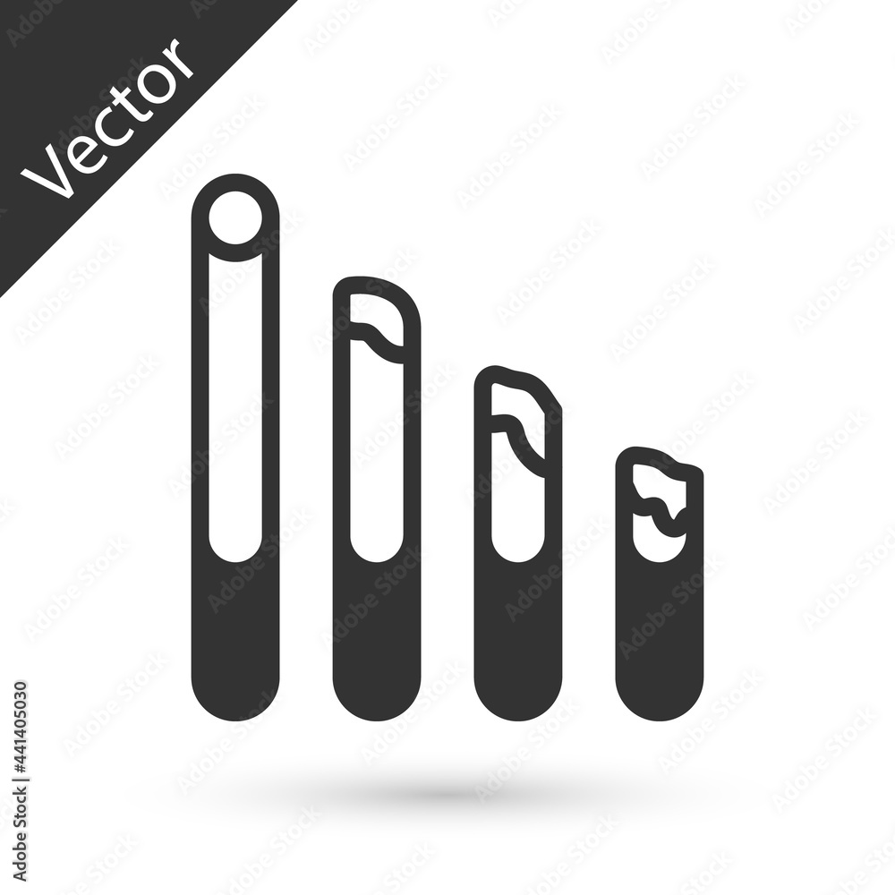 Grey Smoking cigarette icon isolated on white background. Tobacco sign. Vector Grey Smoking cigarette icon isolated on white background. Tobacco sign. Vector