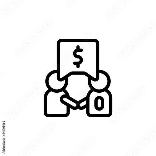 deal and insider trading money Outline Icon, Logo, and illustration