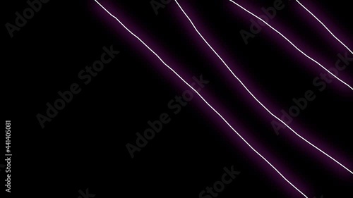 Neon background. Blue and pink glowing neon light lines appears and disappears. Motion background for stage animation or vj loop. Looping modern neon lines