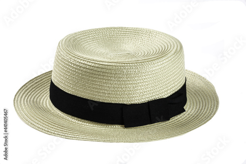 Panama hat with a straw
