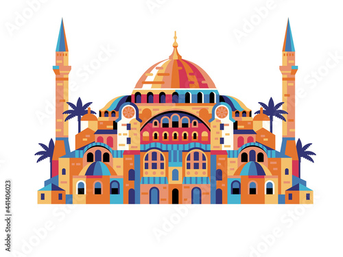 Istanbul Hagia Sophia Geometric Building in Flat