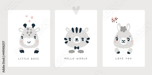 Baby month anniversary card. Baby milestone cards with cute animals characters. Baby shower print capturing all the special moments. Nursery prints for newborn girl, boy. Giraffe, tiger, llama