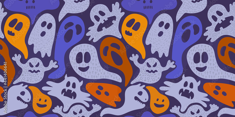 halloween pattern with cute ghosts halloween pattern with cute ghosts