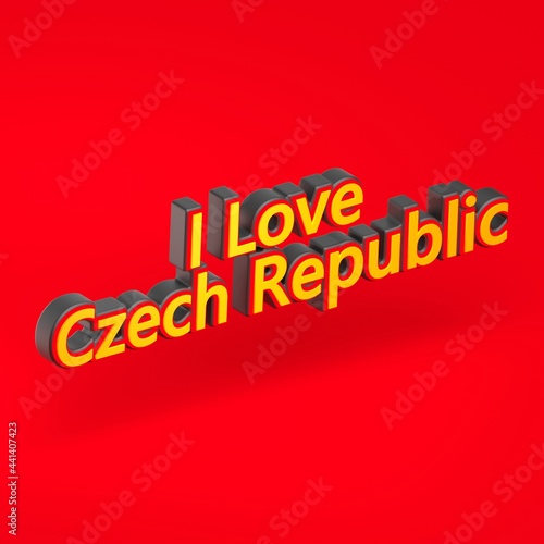 Abstract Czech Republic 3D TEXT Rendered Poster (3D Artwork)