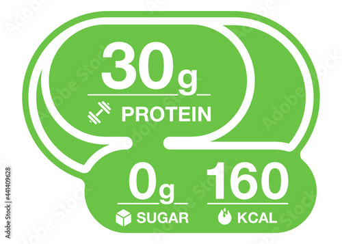 Label for protein bar with composition value