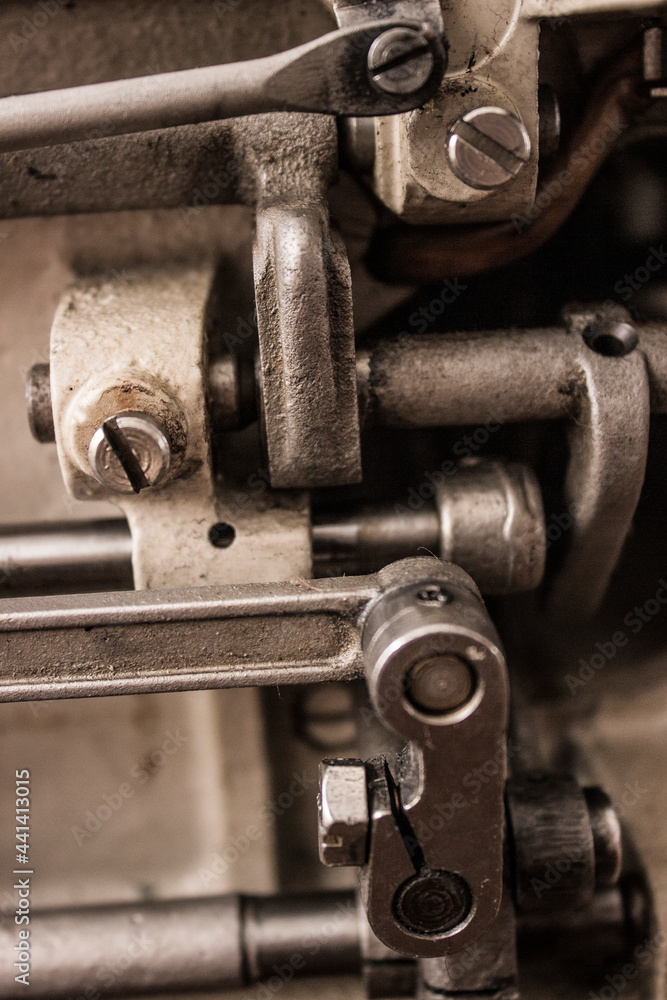 close up of an old rusty machine