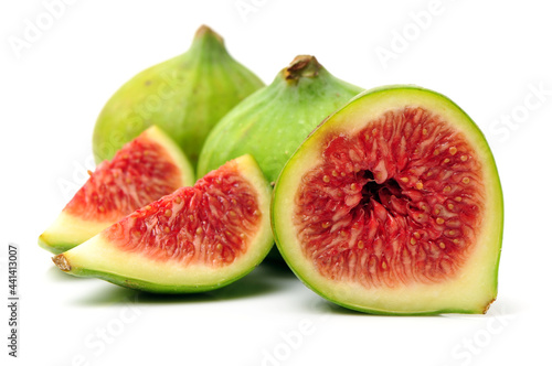 Ripe figs on a white background