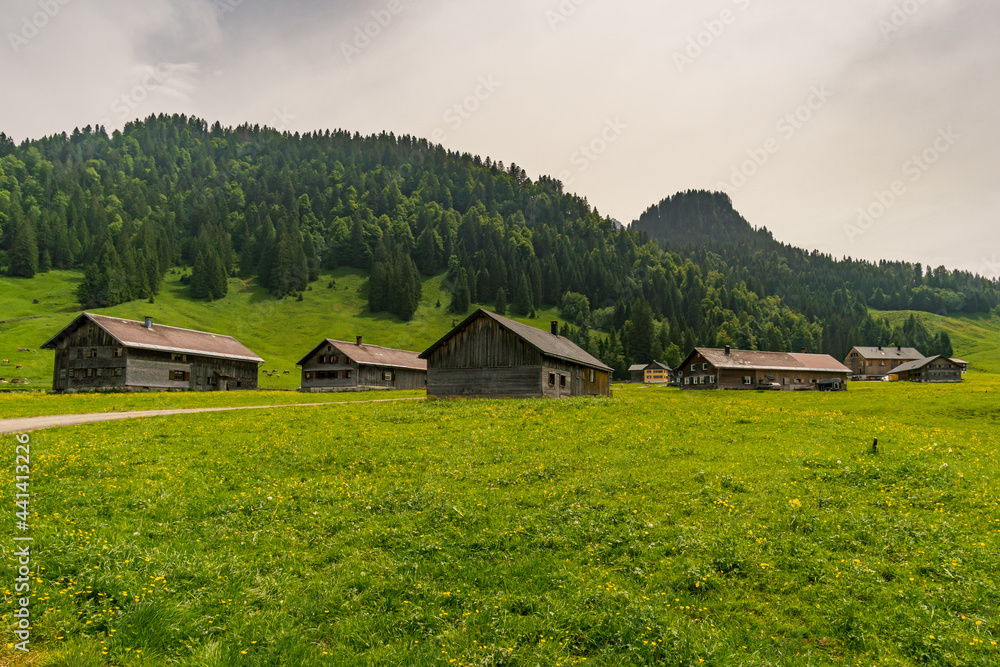 Comfortable circular hike near Schönenbach in Vorarlberg, Austria Comfortable circular hike near Schönenbach in Vorarlberg, Austria