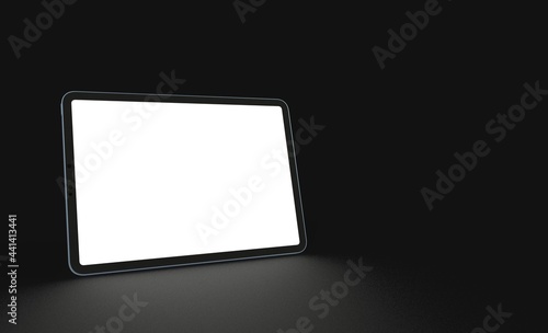 Tablet 3d computer with blank screen illustration