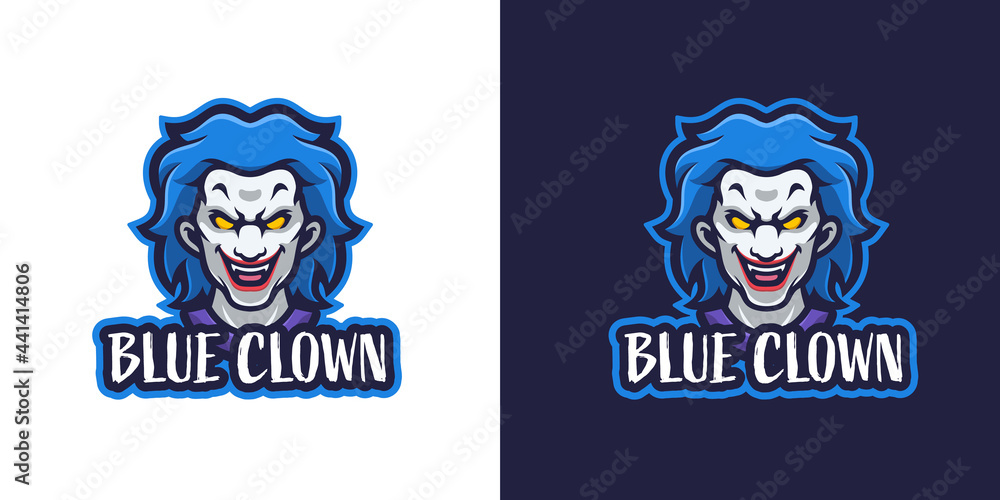 Spooky Clown Halloween Mascot Character Logo Template