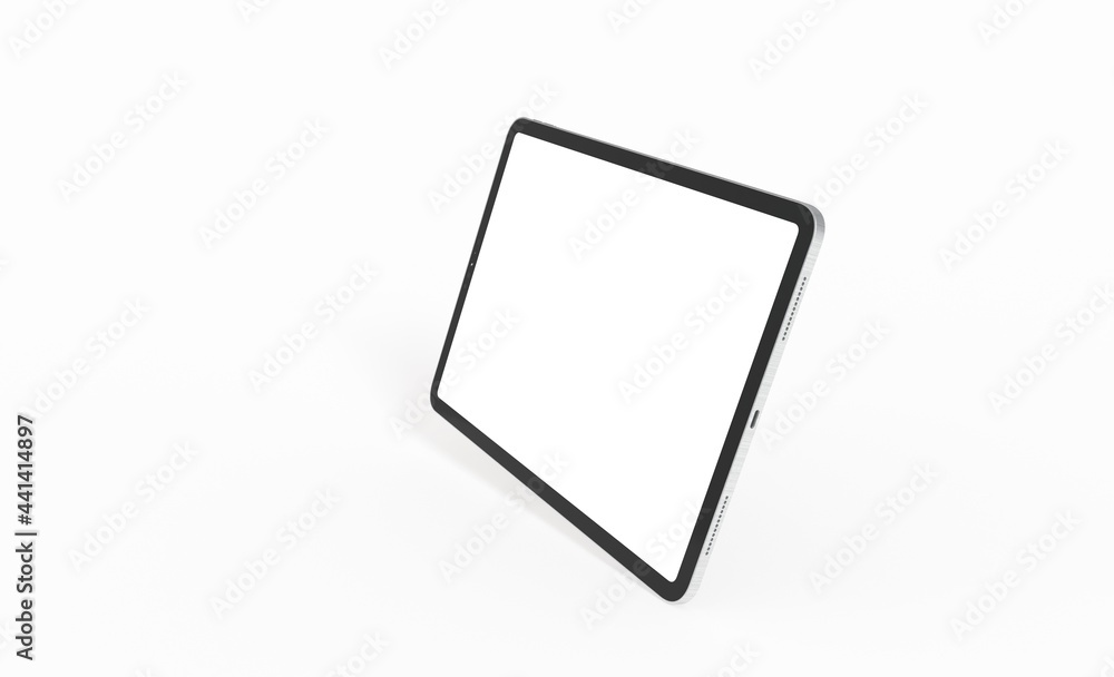 3D tablet with empty screen isolated digital white 3D tablet with empty screen isolated digital white