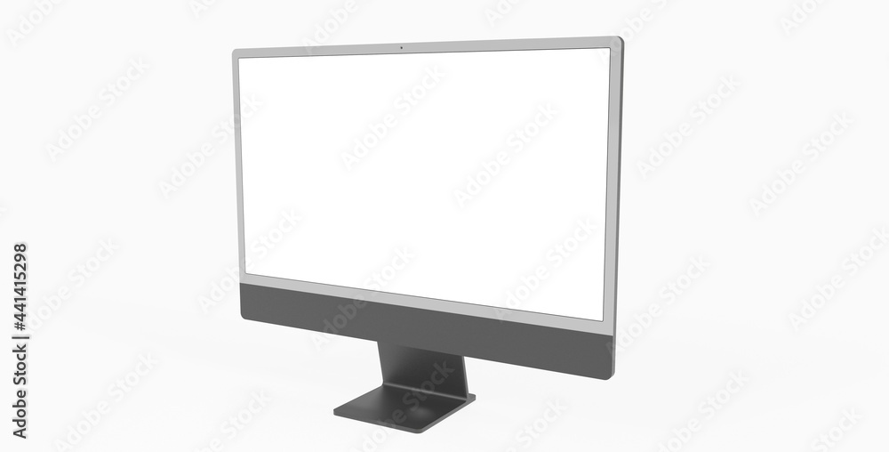 Workspace blank screen desktop computer, Mockup computer black dark Workspace blank screen desktop computer, Mockup computer black dark