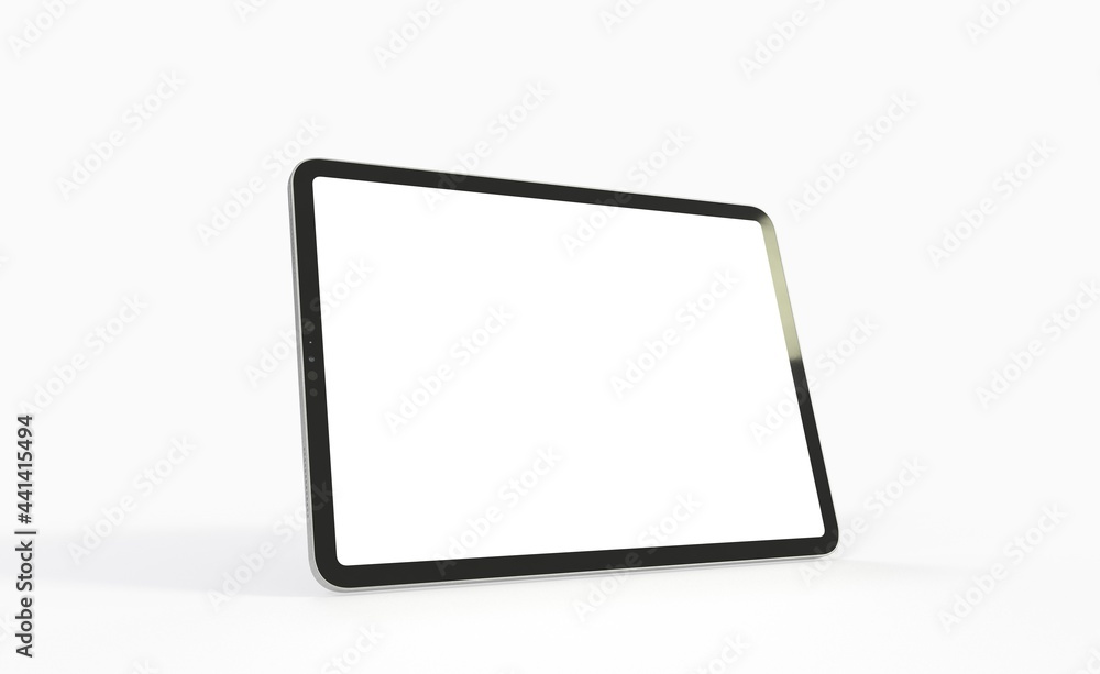 Photo 3D brandless tablet with empty screen isolated ipad Photo 3D brandless tablet with empty screen isolated ipad
